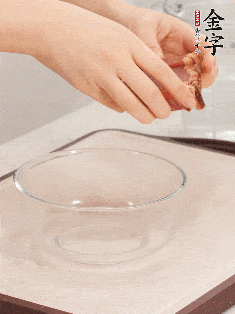 火腿切片、溫水浸泡5分鐘